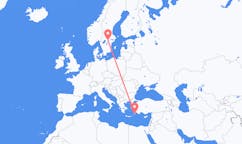 Flyg från Rhodes, England, Grekland till Örebro, Sverige