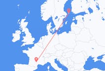Flyreiser fra Mariehamn, Åland til Rodez, Frankrike