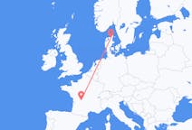 Flüge von Aalborg, Dänemark nach Limoges, Frankreich