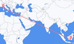 Flyreiser fra Banjarmasin, Indonesia til Ajaccio, Frankrike