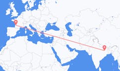 出发地 印度加雅目的地 法国波尔多的航班