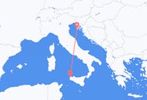 Flyrejser fra Pula, Kroatien til Trapani, Italien