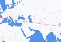 Flyrejser fra Mianyang, Kina til Pamplona, Spanien