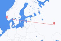 Flyg från Kazan, Ryssland till Stavanger, Norge
