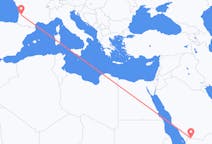 出发地 沙特阿拉伯出发地 奈季蘭目的地 法国波尔多的航班
