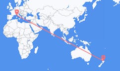出发地 新西兰罗托路亚目的地 法国巴斯蒂亚的航班