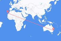 Flyrejser fra Byen Newcastle, Australien til Las Palmas, Spanien