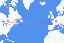 Vuelos de bahía norte, Canadá a lyon, Francia