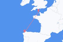 Fly fra Alderney til La Coruña