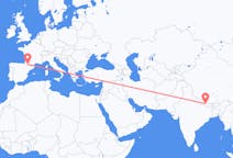 Flyg från Katmandu till Lourdes (kommun i Brasilien, São Paulo, lat -20,94, long -50,24)