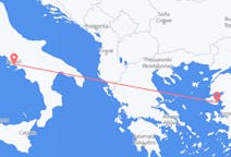 出发地 希腊米蒂利尼目的地 意大利那不勒斯的航班