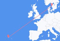 Fly fra Horta, Azores til Göteborg