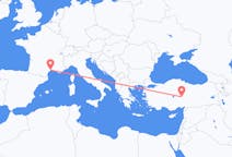 Flyreiser fra Kayseri, Tyrkia til Montpellier, Frankrike