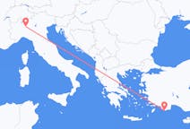 出发地 希腊出发地 卡斯泰洛里佐目的地 意大利米蘭的航班
