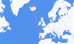 航班从摩洛哥丹吉尔市到阿克雷里市，冰岛塞尔