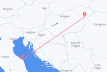 Vluchten van Ancona, Italië naar Debrecen, Hongarije