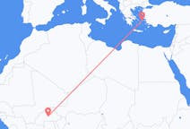 Flyg från Ouagadougou, Burkina Faso till Ikaria, Grekland