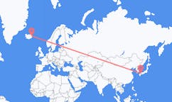 Flights from the city of Hiroshima, Japan to the city of Egilsstaðir, Iceland