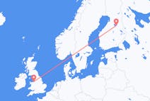 Lennot Liverpoolista, Englanti Kajaaniin, Suomi