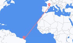 Flyrejser fra Aracati, Brasilien til Carcassonne, Frankrig