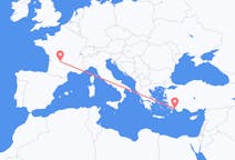 出发地 法国与 布里夫拉盖亚尔德 出发目的地 土耳其达拉曼的航班