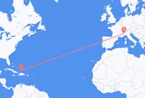 Flyreiser fra Sør-Caicos, Turks- og Caicosøyene til Torino, Italia