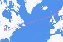 Flights from Peoria, the United States to Bergen, Norway