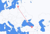 出发地 立陶宛考纳斯目的地 土耳其埃尔津詹的航班