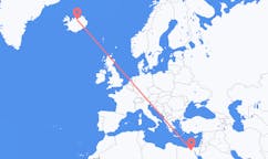 Flyg från Kairo, Egypten till Akureyri, Island