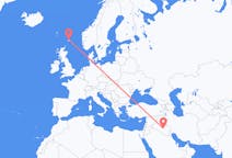 Flights from Najaf, Iraq to Shetland Islands, the United Kingdom