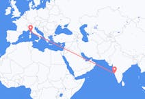 Vluchten van Goa, India naar Bastia, Vercelli, Frankrijk