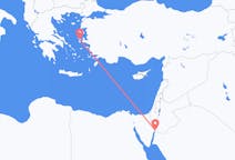 Vluchten van Akaba, Jordanië naar Chios, Griekenland