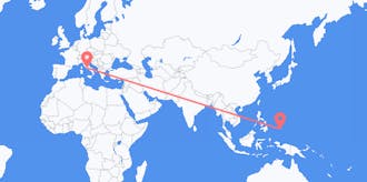 Flyreiser fra Palau til Italia