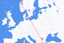 Flights from Sogndal, Norway to Plovdiv, Bulgaria