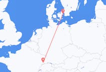 Flyreiser fra København, Danmark til Mulhouse, Sveits