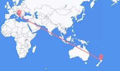 Vluchten van Rotorua, Nieuw-Zeeland naar Brindisi, Italië
