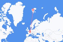 Flights from Longyearbyen, Svalbard & Jan Mayen to Lyon, France