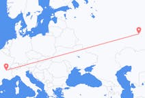 Flyg från Ufa, Ryssland till Lyon, Frankrike