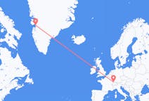 Vluchten van Mulhouse, Zwitserland naar Ilulissat, Groenland