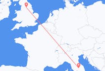 Flights from Leeds, England to Perugia, Italy