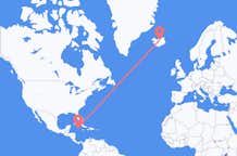 Flyreiser fra Grand Cayman, Caymanøyene til Akureyri, Island
