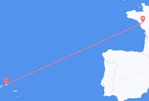 Vols depuis la ville de Terceira vers la ville de Nantes