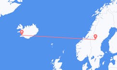 Flyg från staden Reykjavik, Island till staden Östersund, Sverige