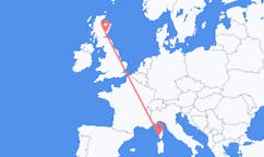 Flyg från Ajaccio, Frankrike till Dundee, Skottland