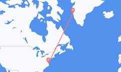 来自美国诺福克目的地 格陵兰瑪尼特索克的航班