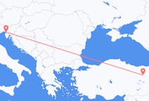 Flyg från Erzincan till Trieste