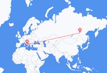 Flights from Neryungri, Russia to Naples, Italy