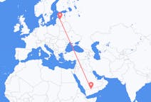 Vluchten van Sharurah, Saoedi-Arabië naar Riga, Pescara, Letland