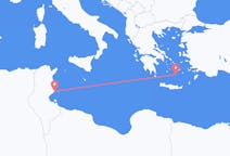 チュニジアのから スファクス、ギリシャのへ サントリーニ島フライト