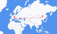 Flug frá Daqing, Kína til Pisa, Ítalíu